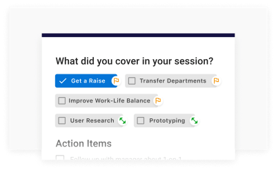 A screenshot showing what mentors and mentees can talk about during their sessions